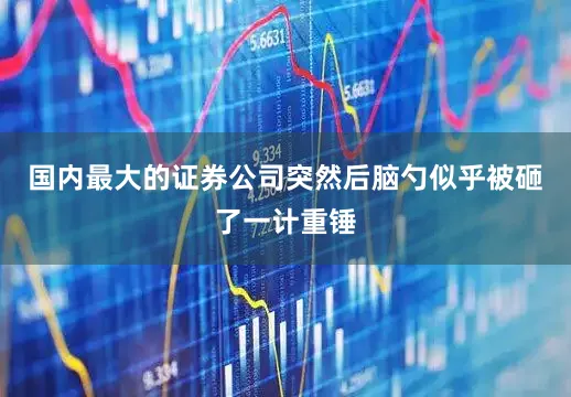 国内最大的证券公司突然后脑勺似乎被砸了一计重锤